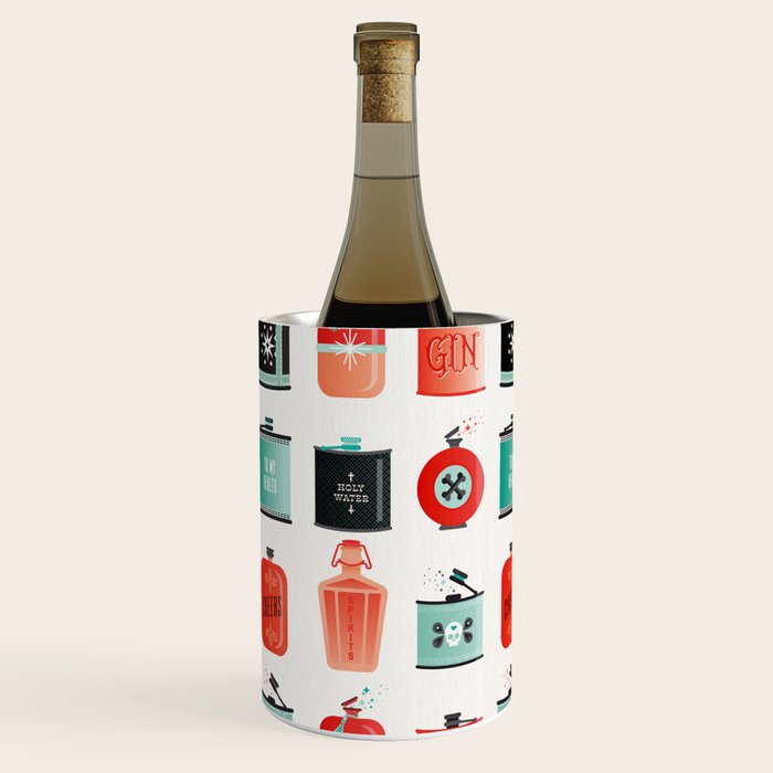 Flask Collection - Red & Turquoise Palette Wine Chiller Gallery Image 3