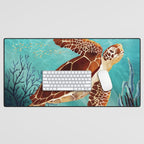 Metallic Sea Turtle Desk Mat Gallery Image 1