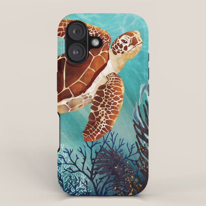 Metallic Sea Turtle iPhone Case Gallery Image 1