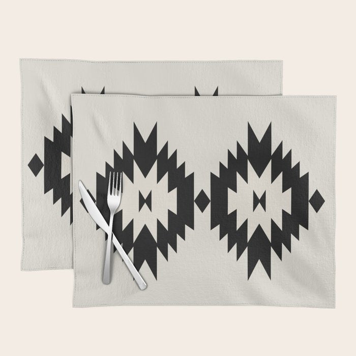Southwestern Minimalism - Black Neutral Beige Placemat Gallery Image 1