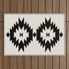 Southwestern Minimalism - Black Neutral Beige Outdoor Rug Gallery Image 1