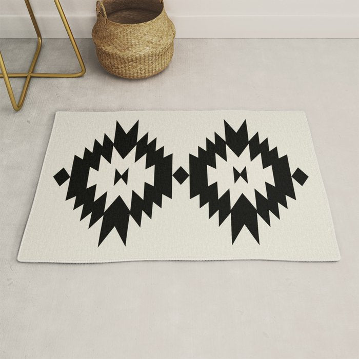 Southwestern Minimalism - Black Neutral Beige Rug Gallery Image 1