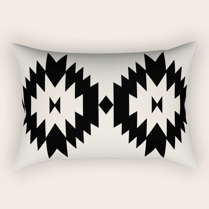 Southwestern Minimalism - Black Neutral Beige Rectangular Pillow Gallery Image 2