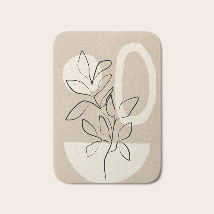 Abstract Minimal Plant 7 Bath Mat Gallery Image 1