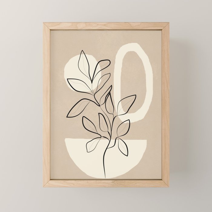 Abstract Minimal Plant 7 Mini Art Print Gallery Image 1