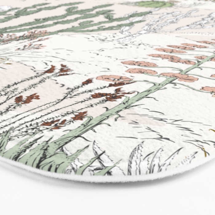 whimsical cactus landscape airy Bath Mat Gallery Image 3