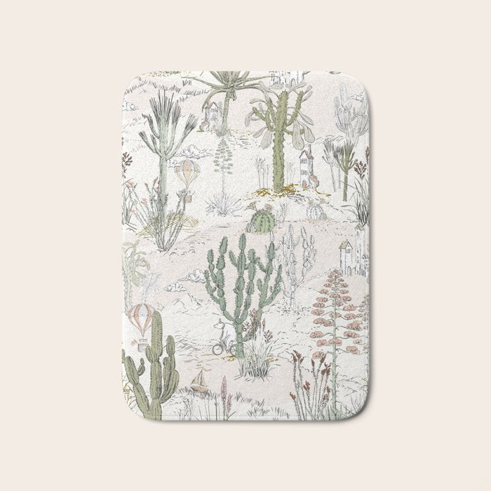 whimsical cactus landscape airy Bath Mat Gallery Image 1