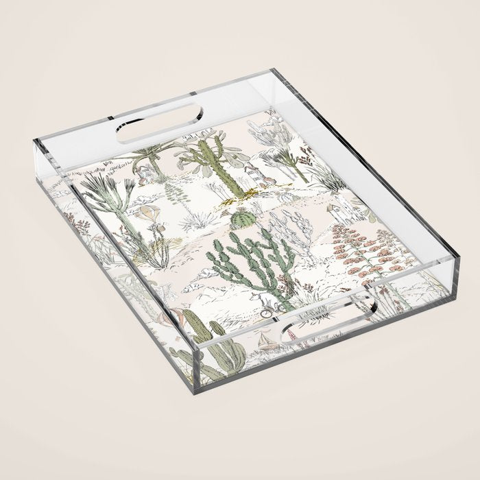 whimsical cactus landscape airy Acrylic Tray Gallery Image 1