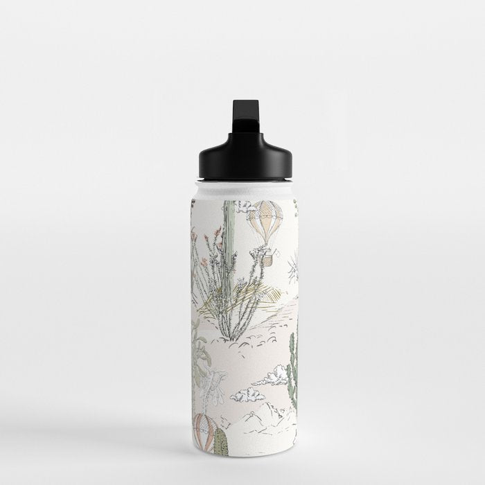 whimsical cactus landscape airy Water Bottle Gallery Image 3
