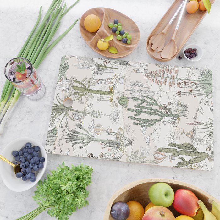 whimsical cactus landscape airy Cutting Board Gallery Image 2