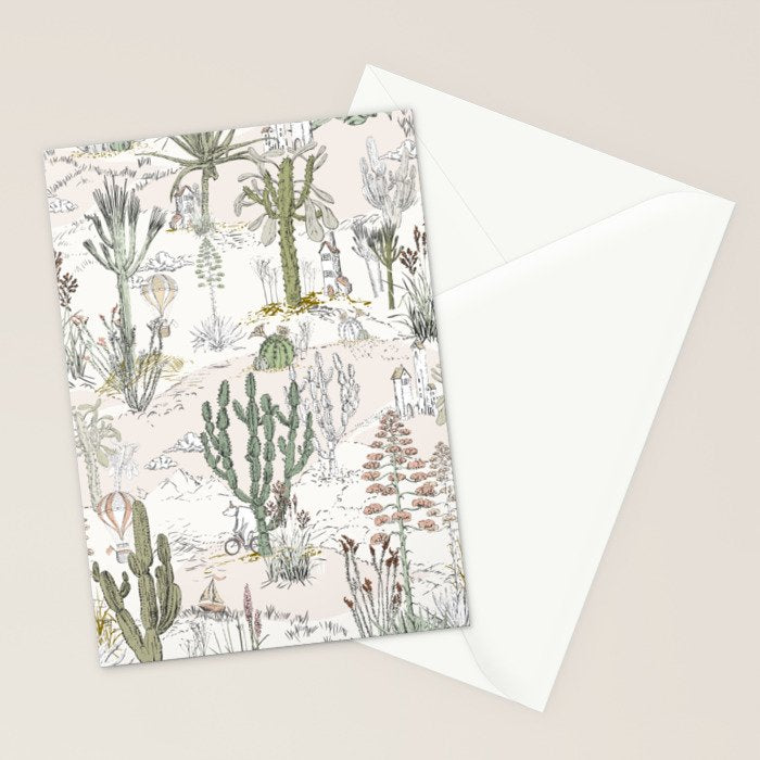 whimsical cactus landscape airy Stationery Card Gallery Image 2