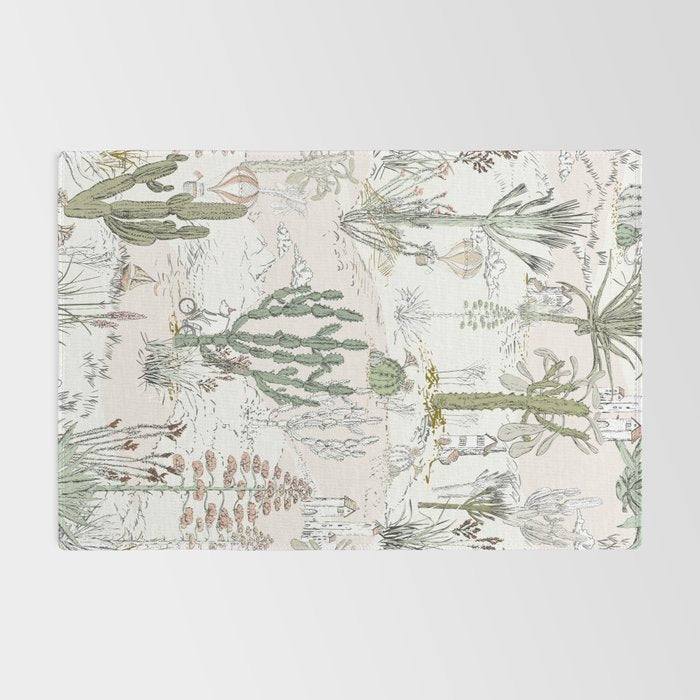 whimsical cactus landscape airy Rug Gallery Image 2