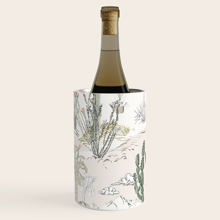 whimsical cactus landscape airy Wine Chiller Gallery Image 2
