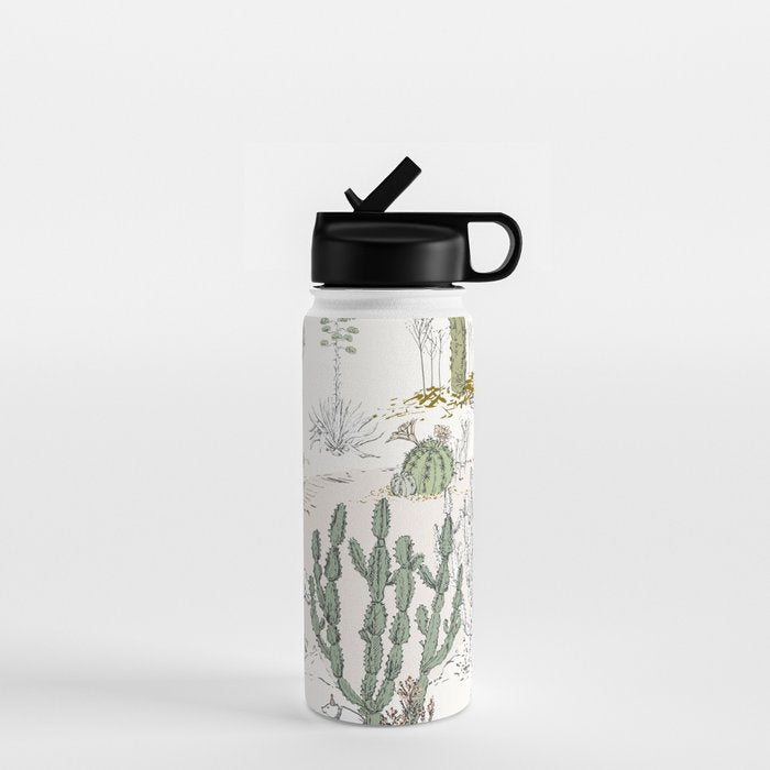 whimsical cactus landscape airy Water Bottle Gallery Image 1