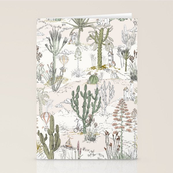 whimsical cactus landscape airy Stationery Card Gallery Image 2