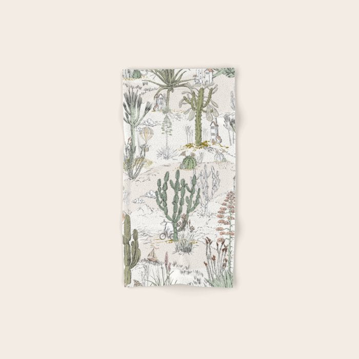 whimsical cactus landscape airy Bath Towel Gallery Image 1
