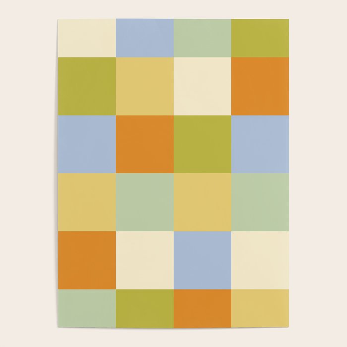 Bold Retro Checks Pattern - Large XXXVI Poster Gallery Image 1
