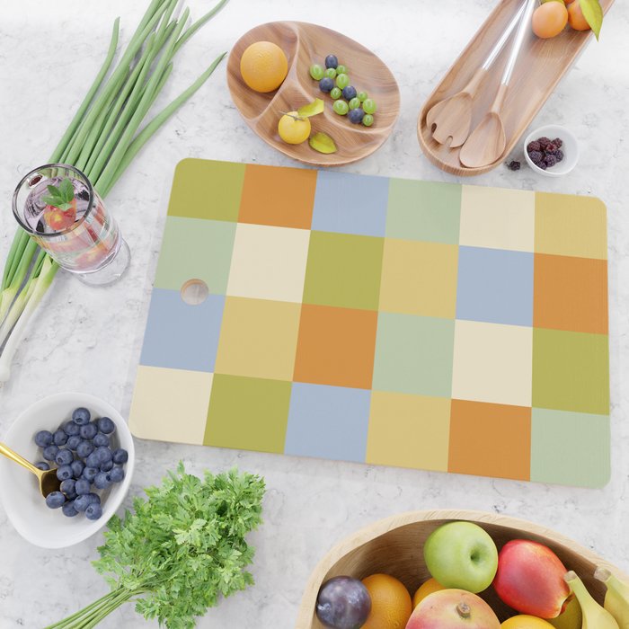 Bold Retro Checks Pattern - Large XXXVI Cutting Board Gallery Image 2