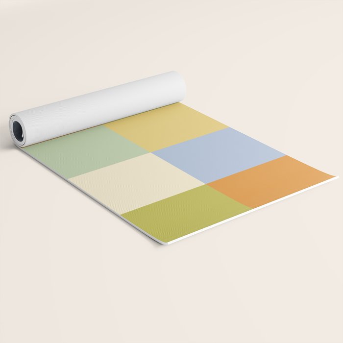 Bold Retro Checks Pattern - Large XXXVI Yoga Mat Gallery Image 2
