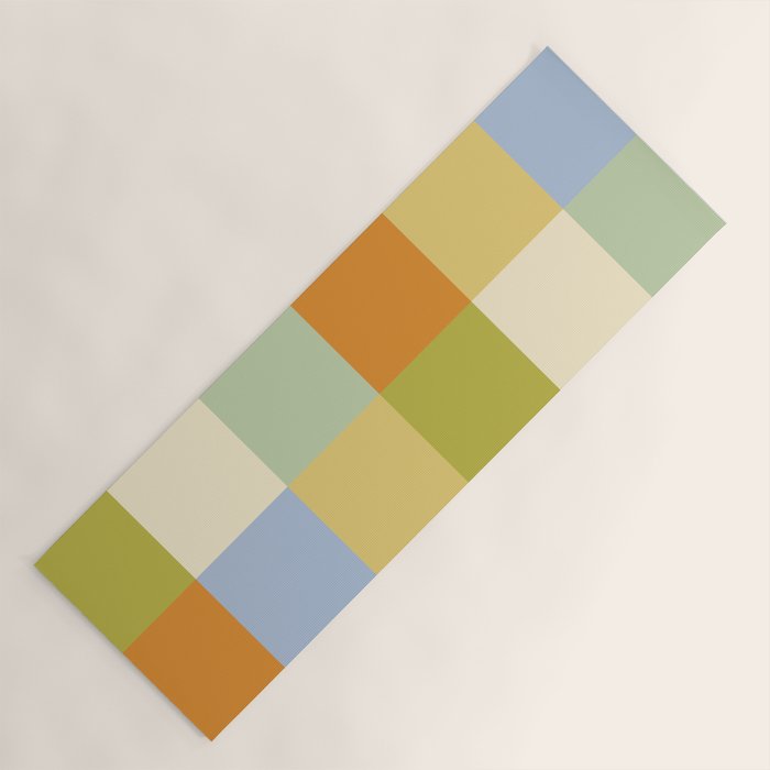 Bold Retro Checks Pattern - Large XXXVI Yoga Mat Gallery Image 1