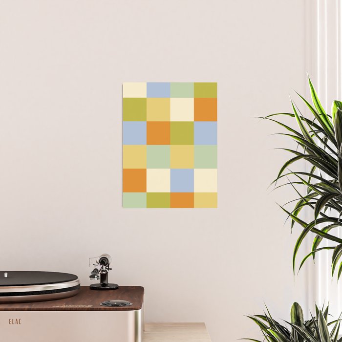 Bold Retro Checks Pattern - Large XXXVI Poster Gallery Image 2