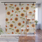 Sunflowers and Ladybugs Wall Mural Gallery Image 1