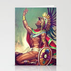 Caballero Aguila Aztec Scout Portrait painting Stationery Card Gallery Image 2