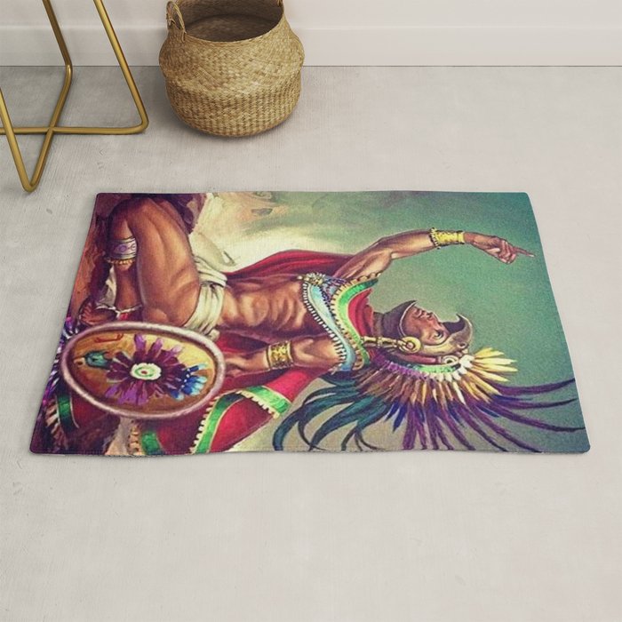 Caballero Aguila Aztec Scout Portrait painting Rug Gallery Image 1