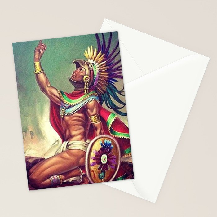 Caballero Aguila Aztec Scout Portrait painting Stationery Card Gallery Image 2