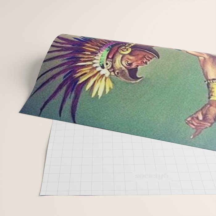 Caballero Aguila Aztec Scout Portrait painting Wrapping Paper Gallery Image 2