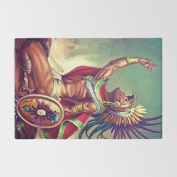 Caballero Aguila Aztec Scout Portrait painting Rug Gallery Image 2