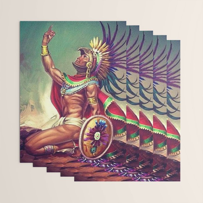 Caballero Aguila Aztec Scout Portrait painting Wrapping Paper Gallery Image 3