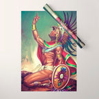 Caballero Aguila Aztec Scout Portrait painting Wrapping Paper Gallery Image 1