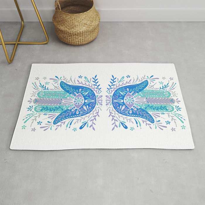 Hamsa Hand - Blue & Turquoise Palette Rug Gallery Image 1