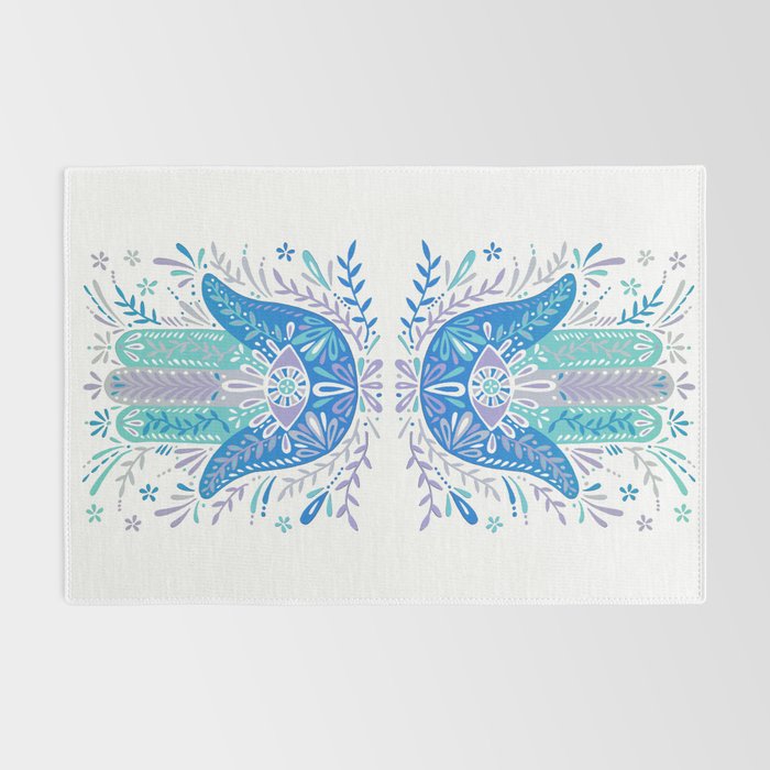 Hamsa Hand - Blue & Turquoise Palette Rug Gallery Image 2