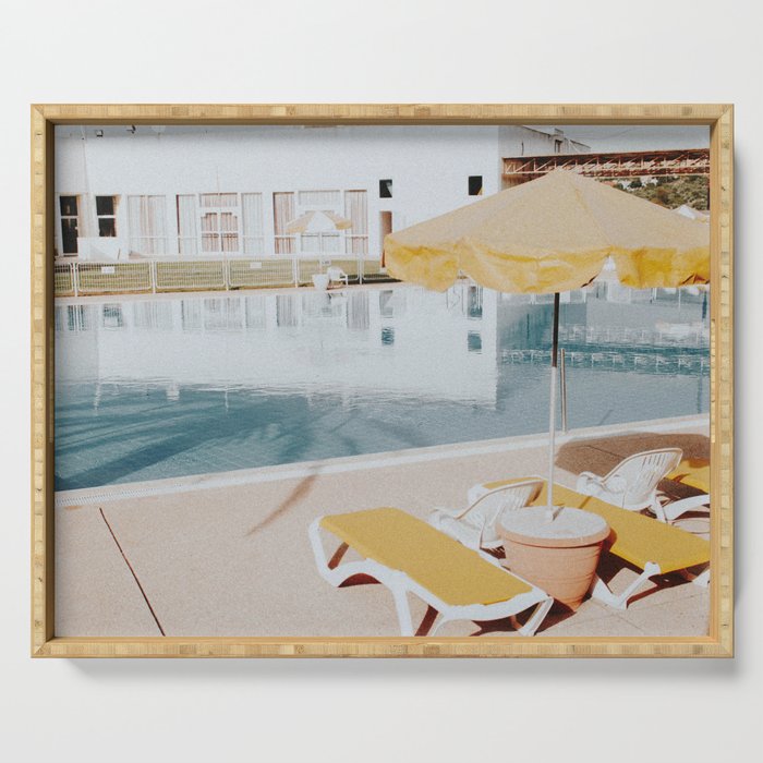 vintage summer poolside Serving Tray Gallery Image 1