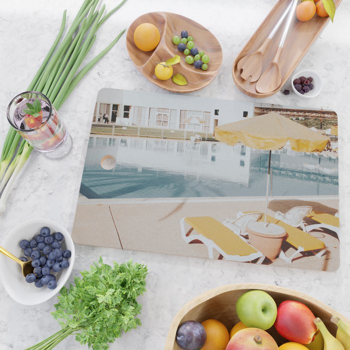 vintage summer poolside Cutting Board Gallery Image 2