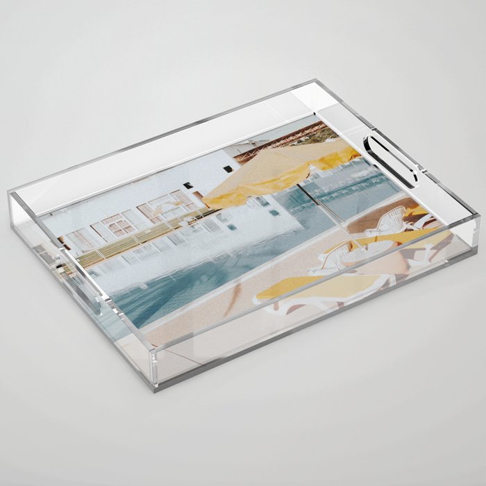 vintage summer poolside Acrylic Tray Gallery Image 1