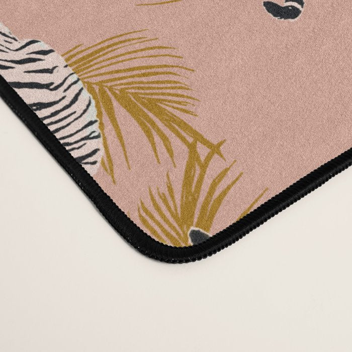 Paisley Tiger - soft pink & gold Desk Mat Gallery Image 4
