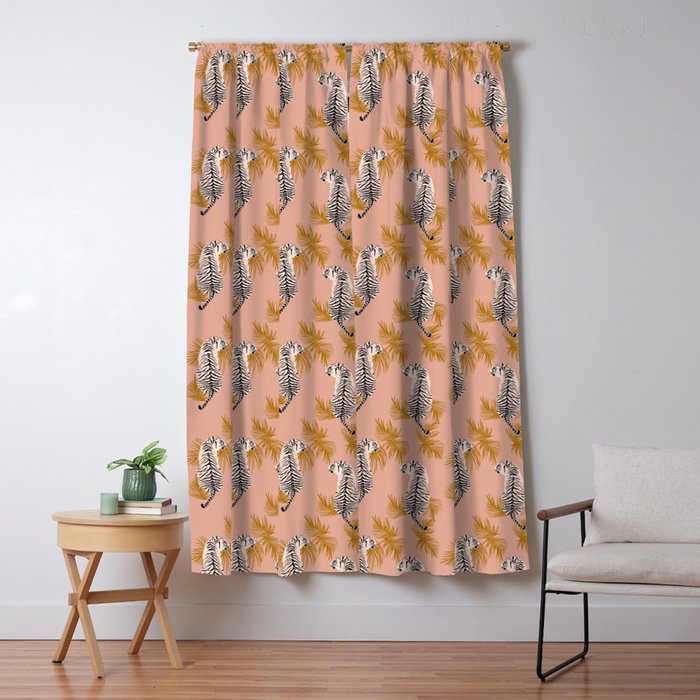 Paisley Tiger - soft pink & gold Window Curtain Gallery Image 1