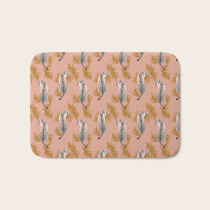 Paisley Tiger - soft pink & gold Bath Mat Gallery Image 1