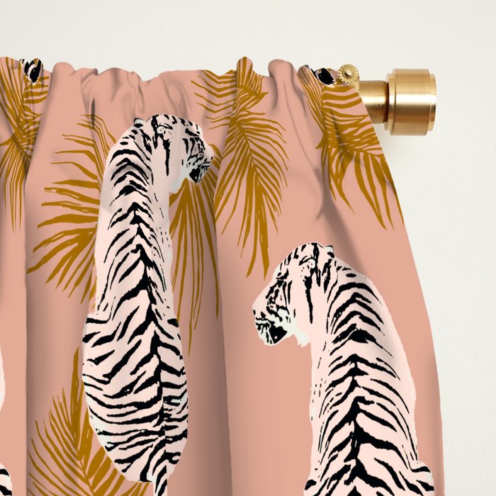 Paisley Tiger - soft pink & gold Window Curtain Gallery Image 2