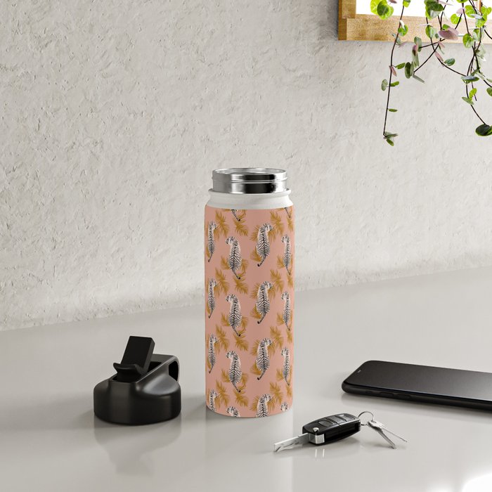 Paisley Tiger - soft pink & gold Water Bottle Gallery Image 4