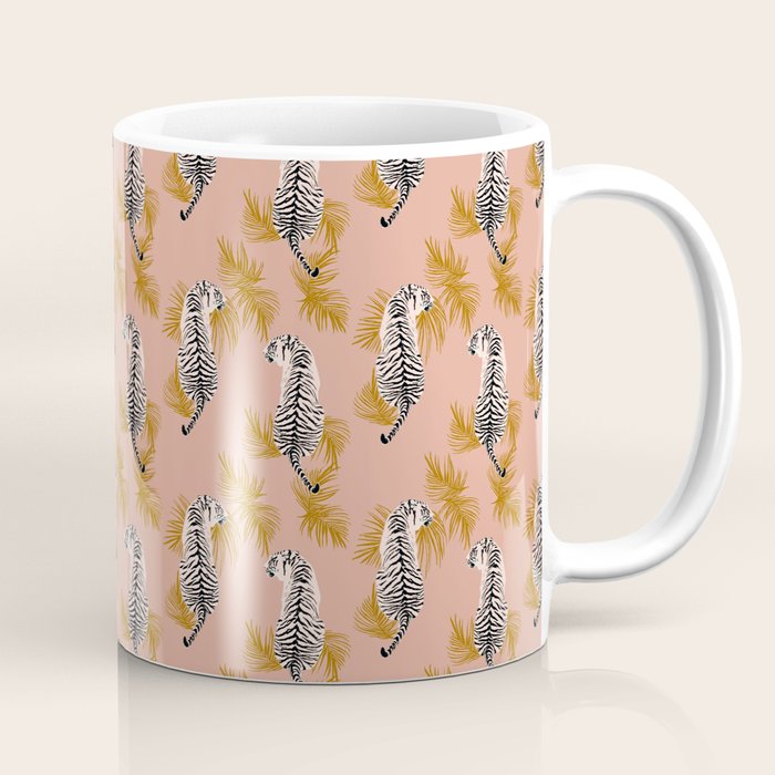 Paisley Tiger - soft pink & gold Coffee Mug Gallery Image 1
