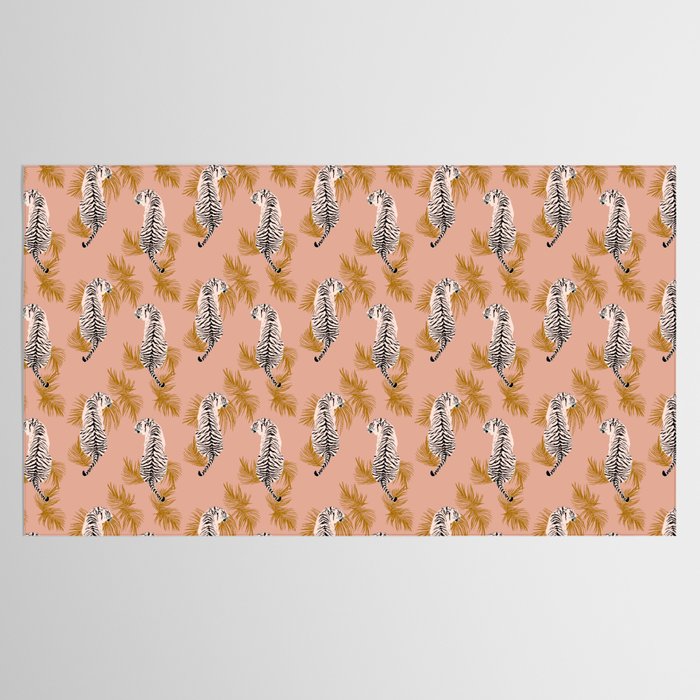 Paisley Tiger - soft pink & gold Tablecloth Gallery Image 2