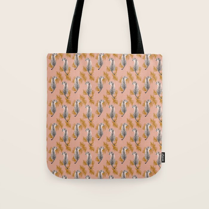 Paisley Tiger - soft pink & gold Tote Bag Gallery Image 1