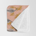 Paisley Tiger - soft pink & gold Throw Blanket Gallery Image 3
