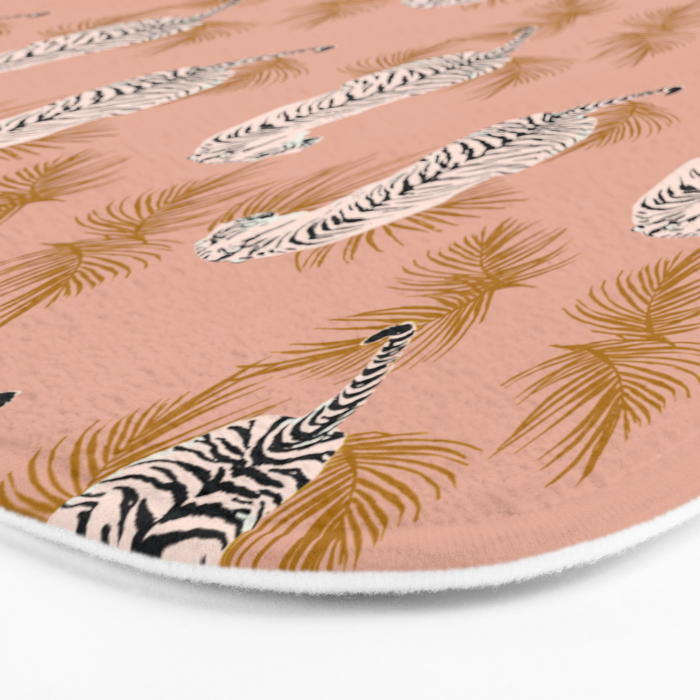 Paisley Tiger - soft pink & gold Bath Mat Gallery Image 3