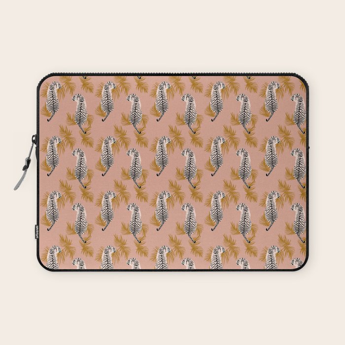 Paisley Tiger - soft pink & gold Laptop Sleeve Gallery Image 1