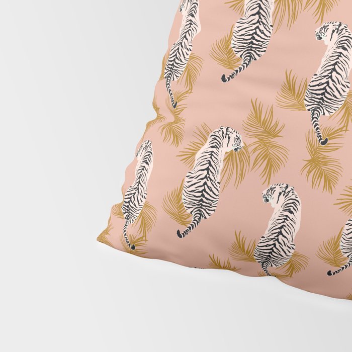 Paisley Tiger - soft pink & gold Pillow Sham Gallery Image 4